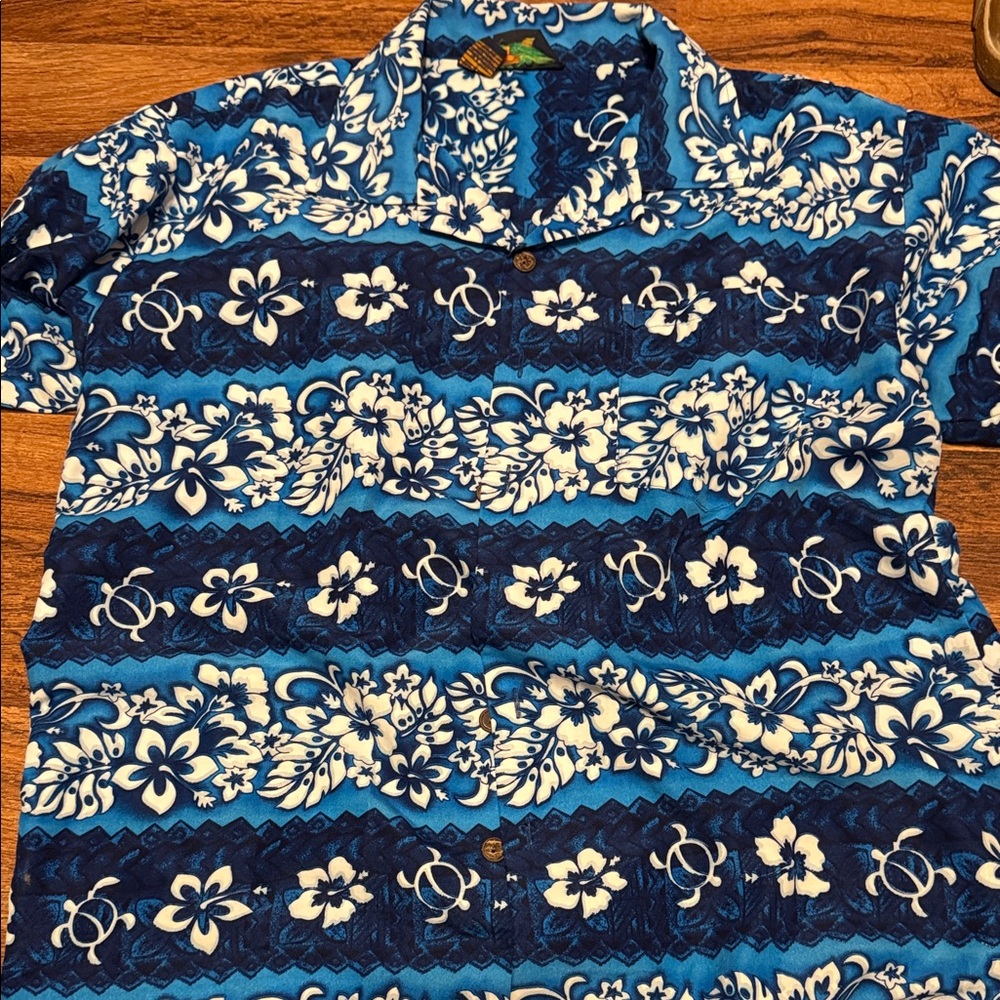 Tropical Blue Floral Men's Shirt